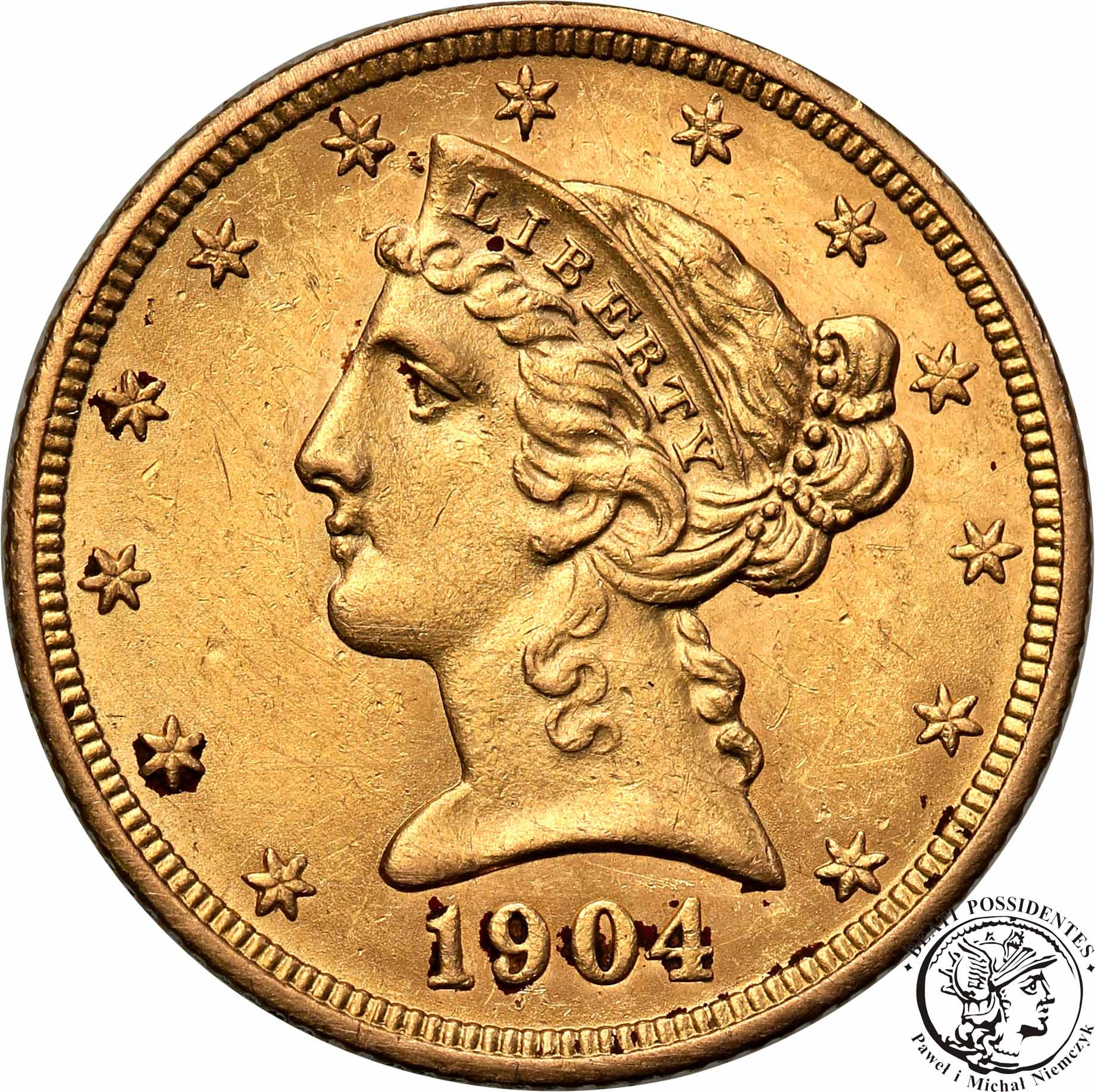 USA 5 dolarów 1904 Filadelfia st. 2-